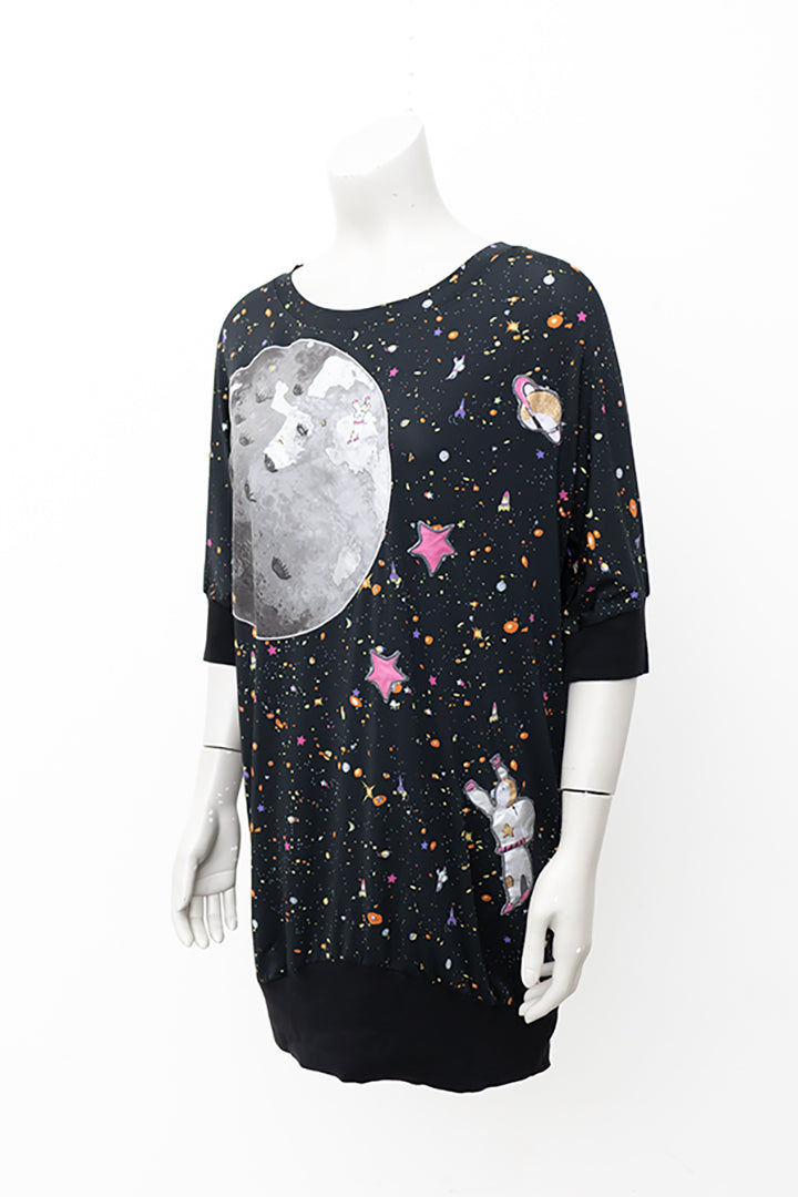 Zwarte space jurk van zijde Tsumori Chisato oversized fit