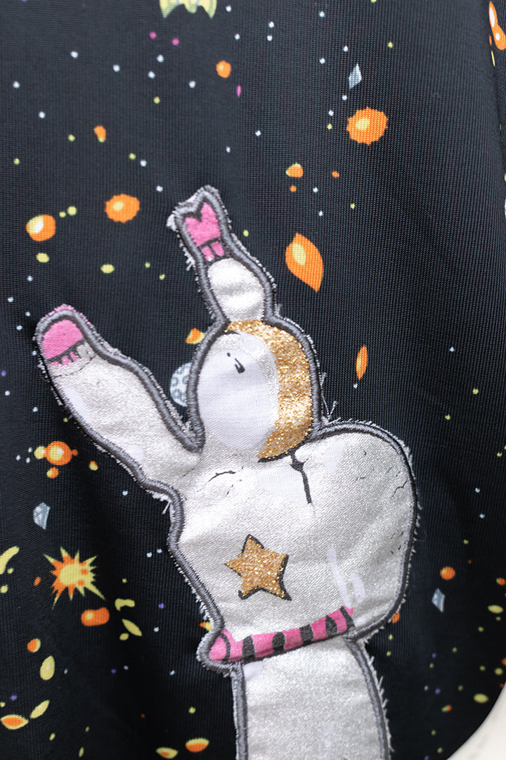 Zwarte space jurk van zijde Tsumori Chisato oversized fit