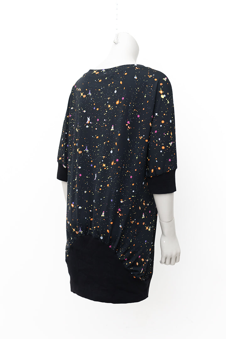 Zwarte space jurk van zijde Tsumori Chisato oversized fit