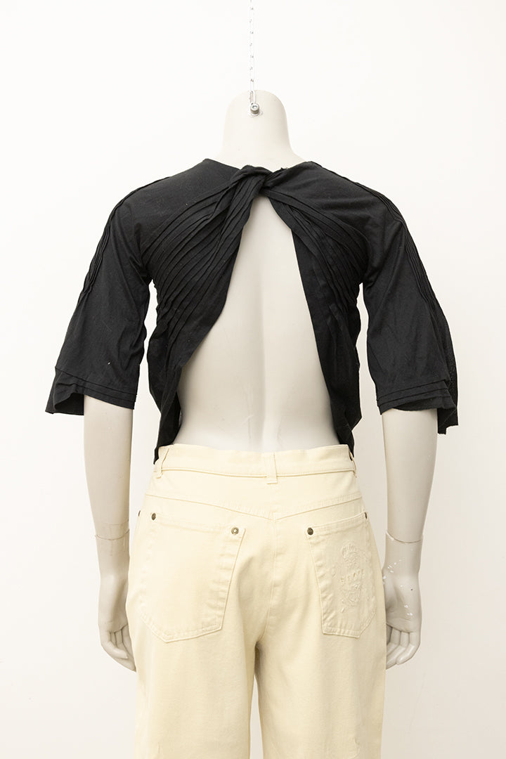 Zwarte top met plooien Tao Comme des Garçons voor 10 Corso Como
