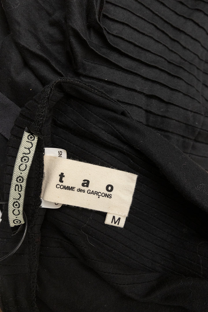 Zwarte top met plooien Tao Comme des Garçons voor 10 Corso Como