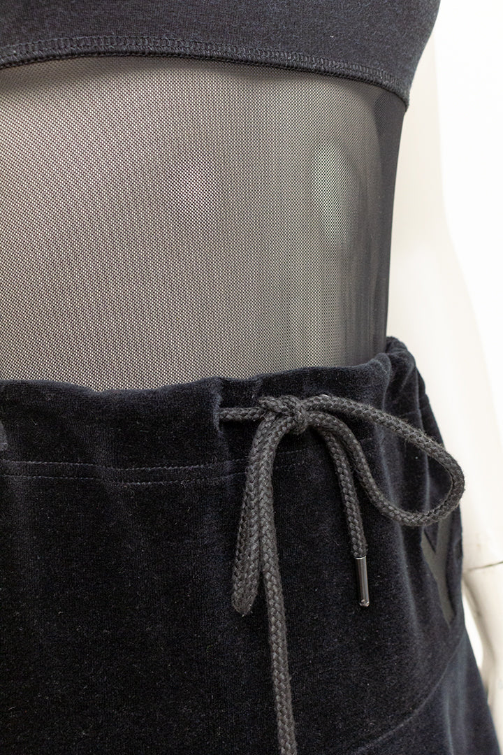 Zwarte velvet minirok Yohji Yamamoto Y3