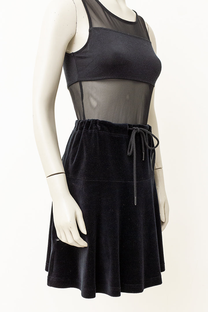 Zwarte velvet minirok Yohji Yamamoto Y3