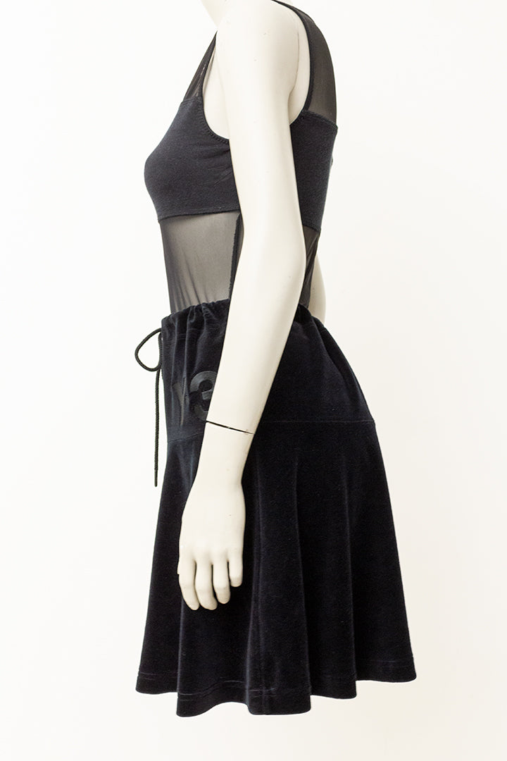 Zwarte velvet minirok Yohji Yamamoto Y3