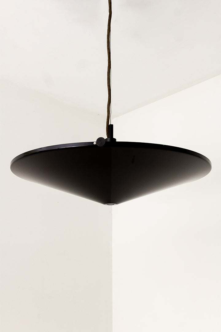 Zwarte vintage uplight hanglamp jaren 80