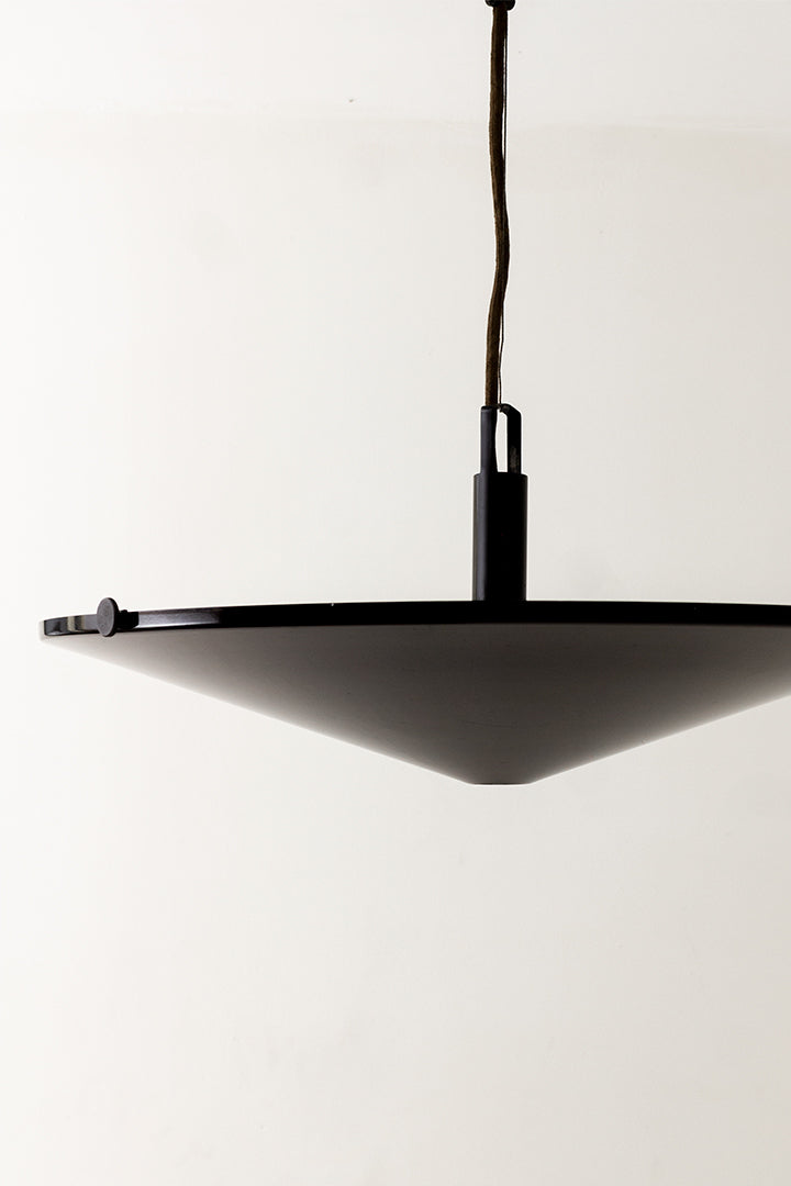 Zwarte vintage uplight hanglamp jaren 80