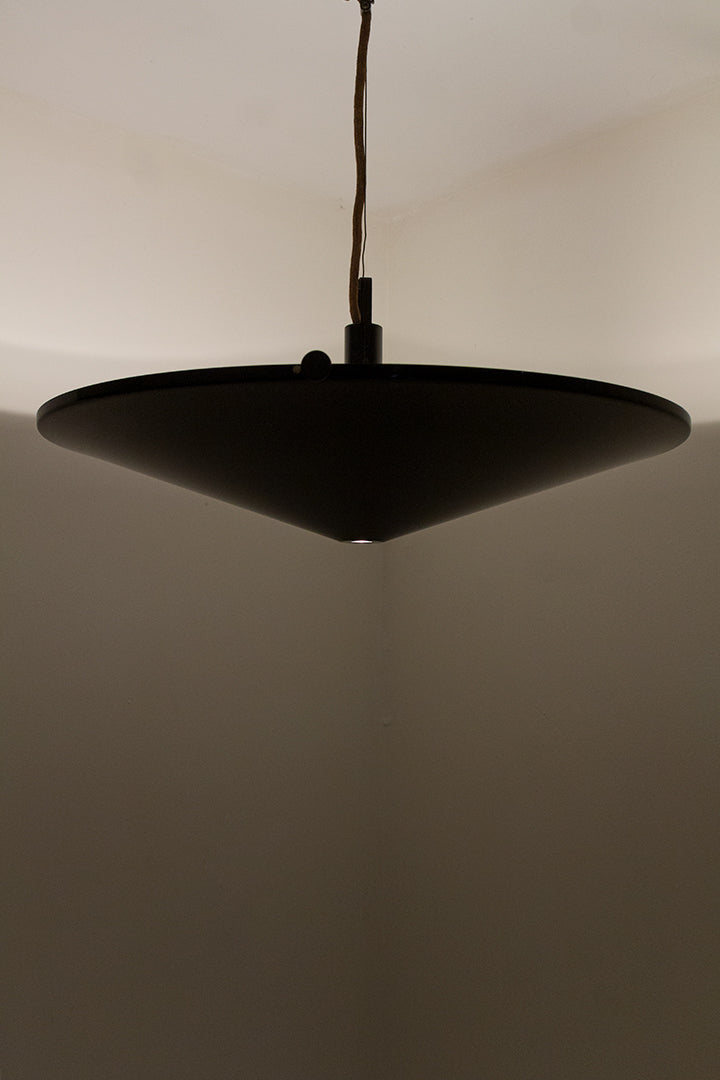 Zwarte vintage uplight hanglamp jaren 80
