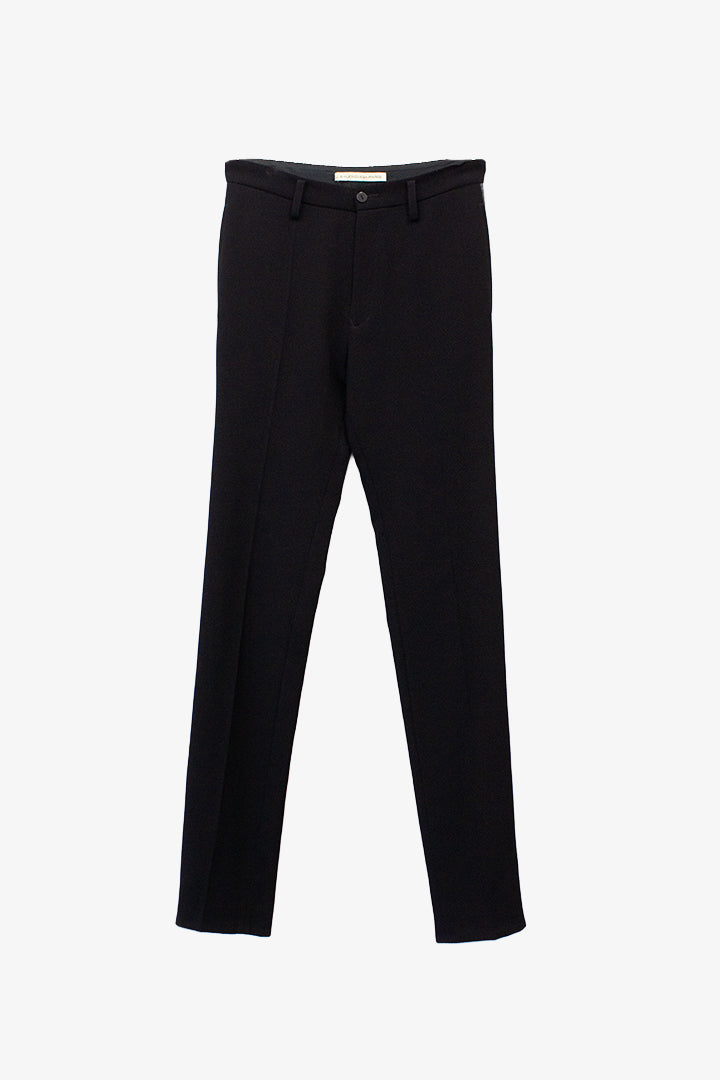 Zwarte wollen Balenciaga pantalon met grijze bies