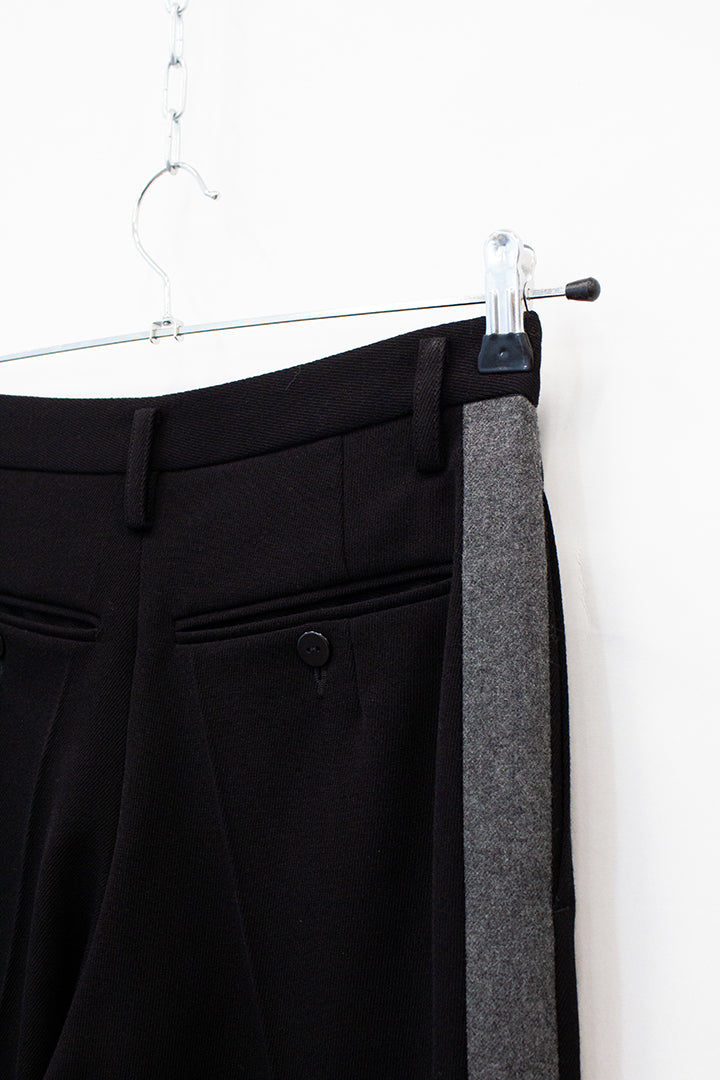 Zwarte wollen Balenciaga pantalon met grijze bies