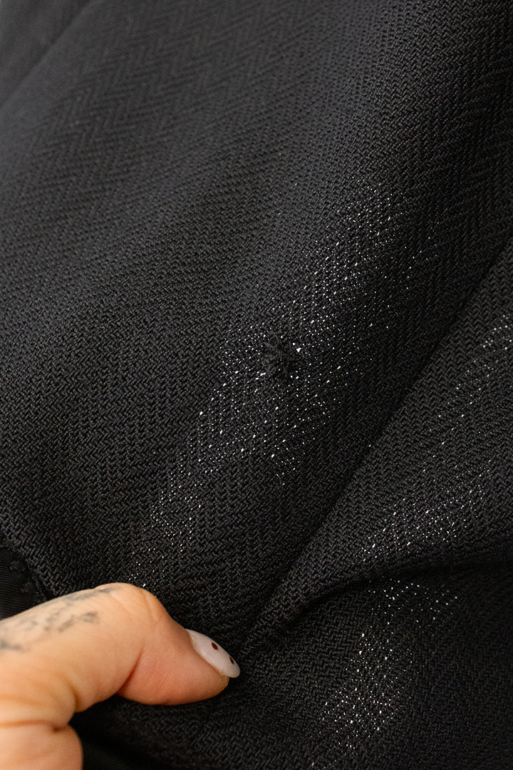 Zwarte wollen Dries van Noten jasje met knopen en satijnen band