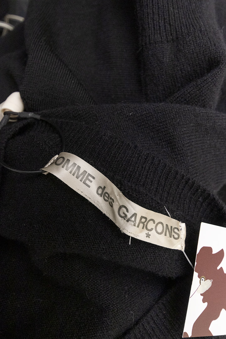 Zwarte wollen trui Comme des Garçons met ingebreide top