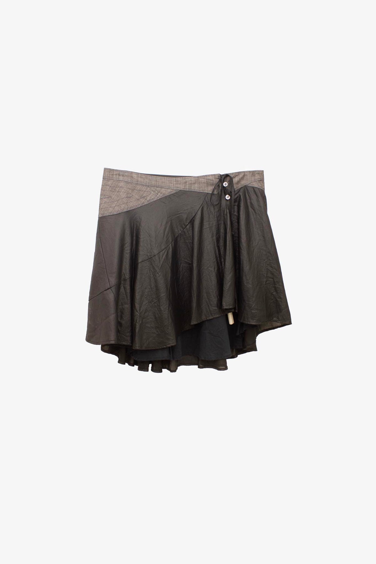Asymmetrisch flowy Diesel rokje met strikjes-sluiting