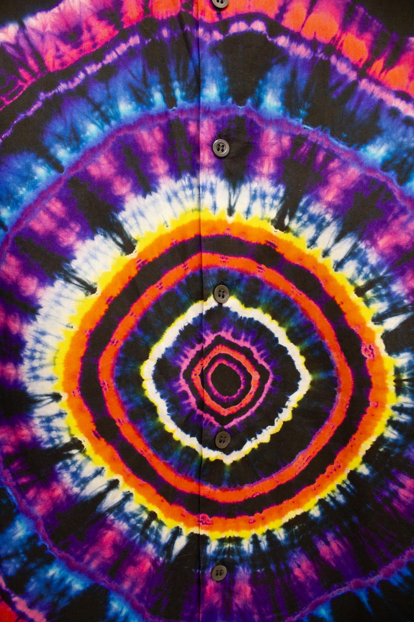 Zwart multicolor Dries van Noten AW19 'Iris' tie dye blouse