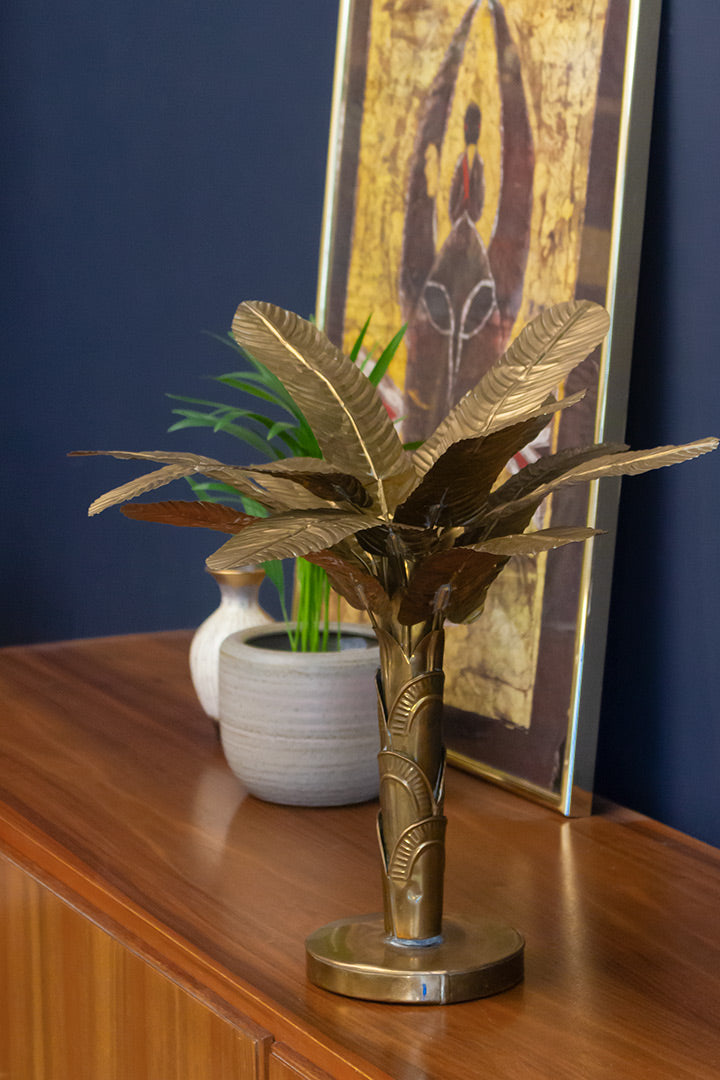 Maison Jansen messing bananenboom Mid-Century Hollywood Regency