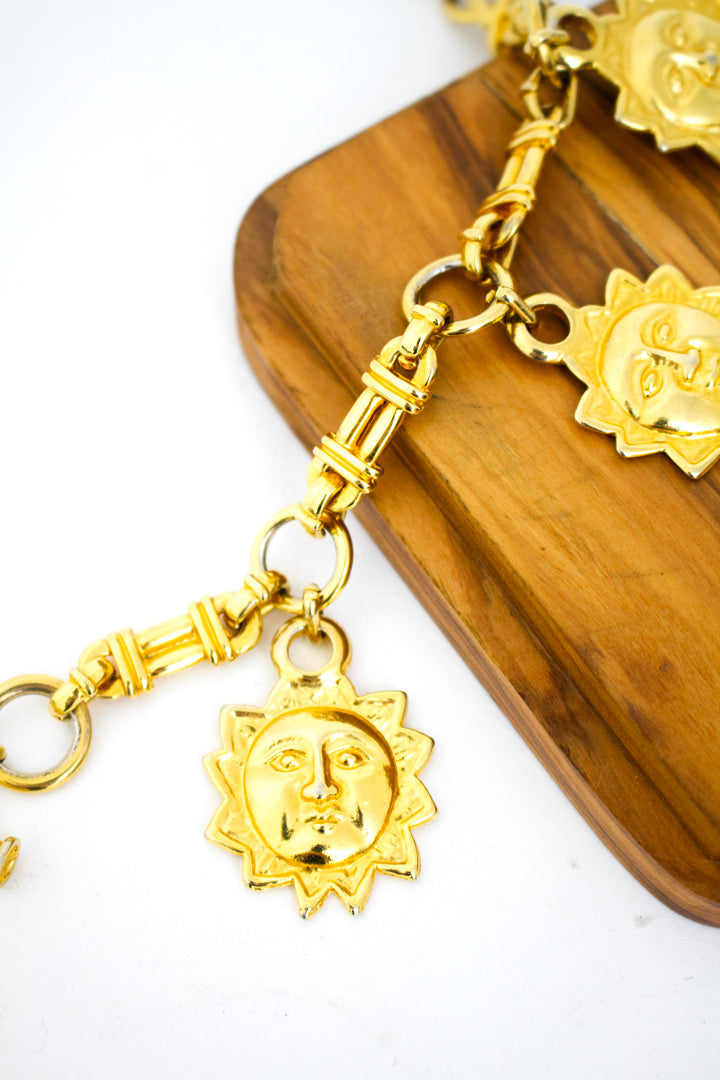 Vintage vergulde Franse armband met bedels