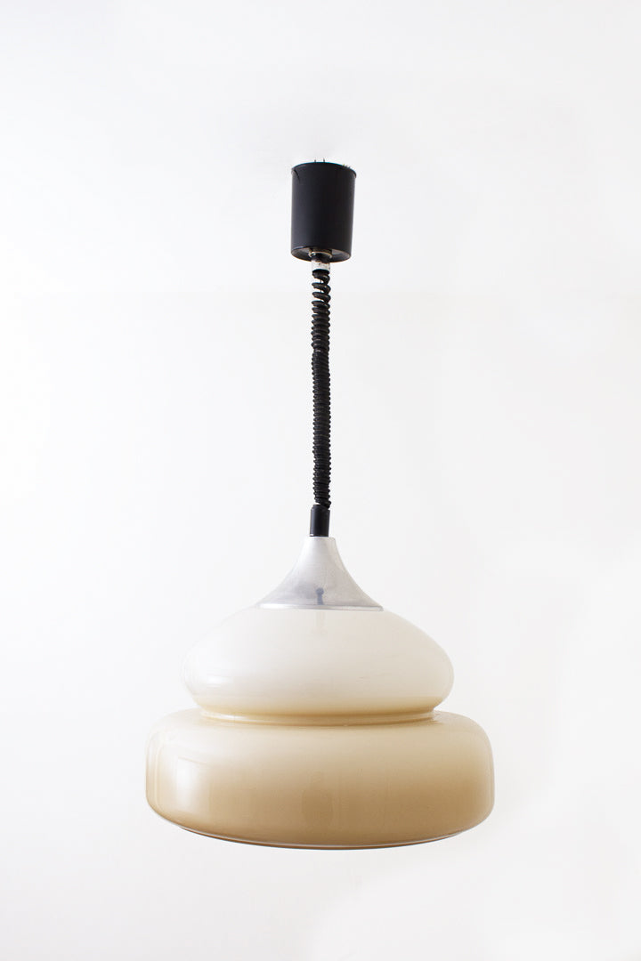Mid-century gegolfde kunststoffen hanglamp