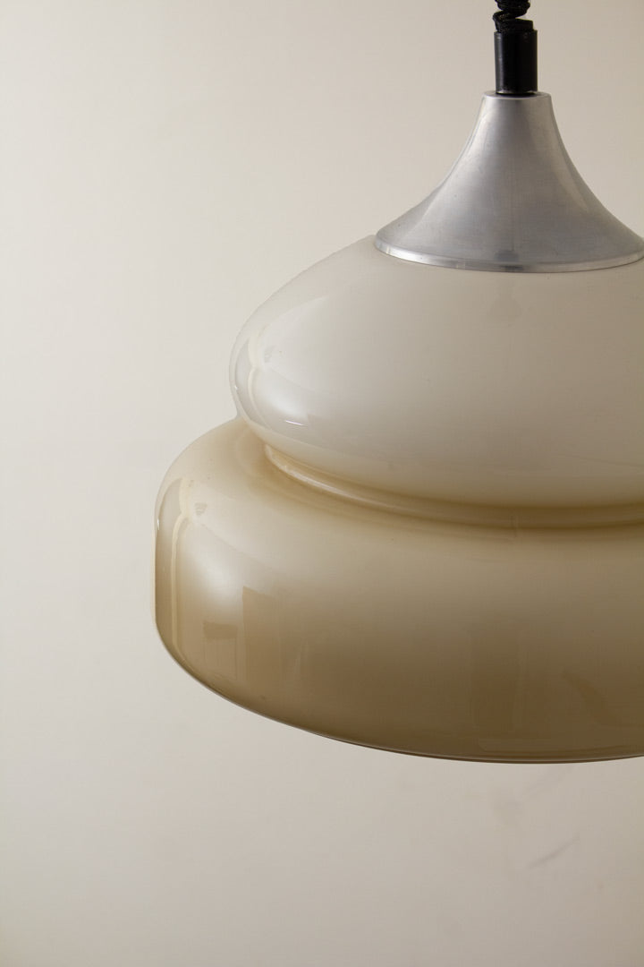 Mid-century gegolfde kunststof hanglamp