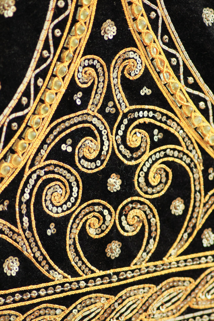 Birmees vintage Kalaga olifanten schilderij / wandkleed 130x80