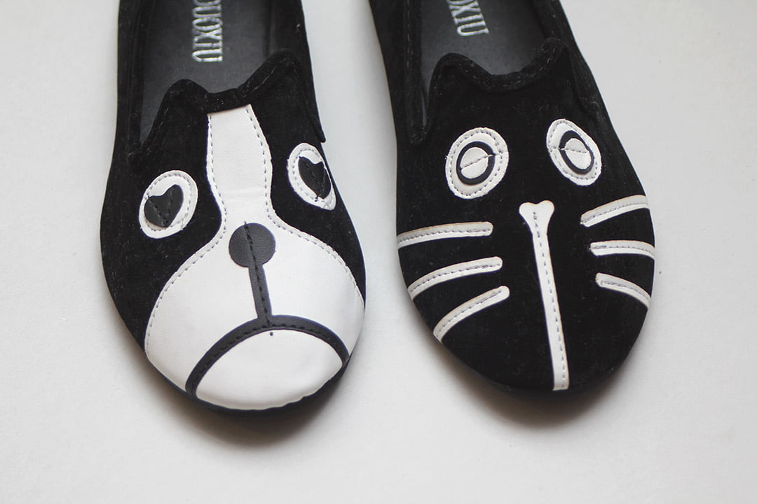 Zwart / witte kat hond flatjes