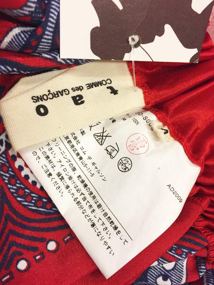 Comme des Garcons TAO rode satijnen shawl rok