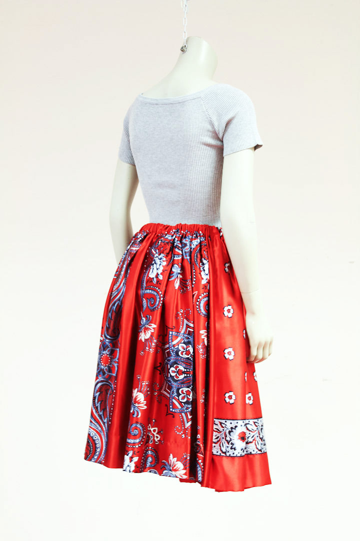 Comme des Garcons TAO rode satijnen shawl rok