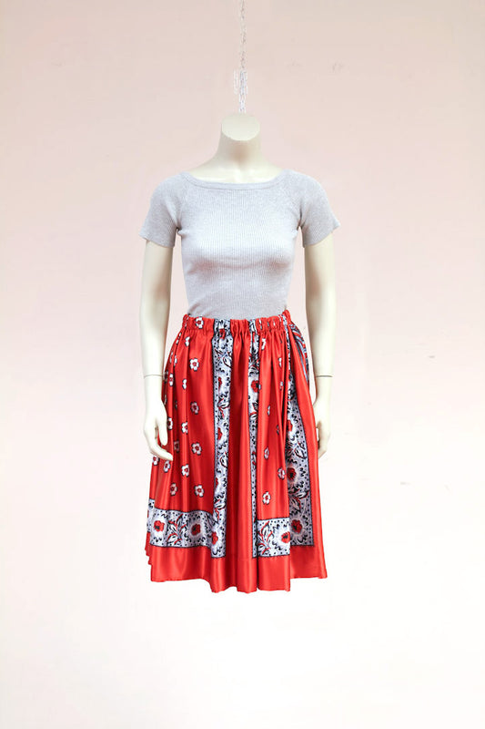 Comme des Garcons TAO rode satijnen shawl rok