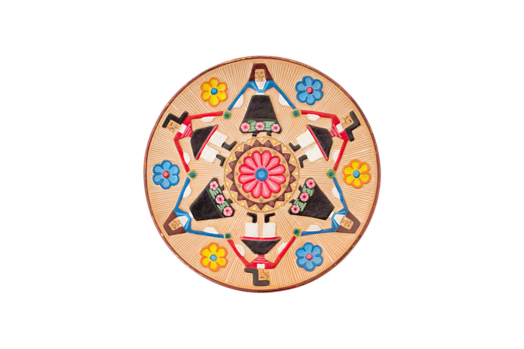 Deens vintage keramieken bordje folklore dans