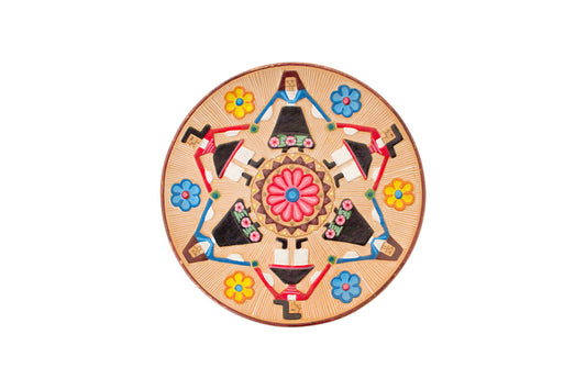 Deens vintage keramieken bordje folklore dans