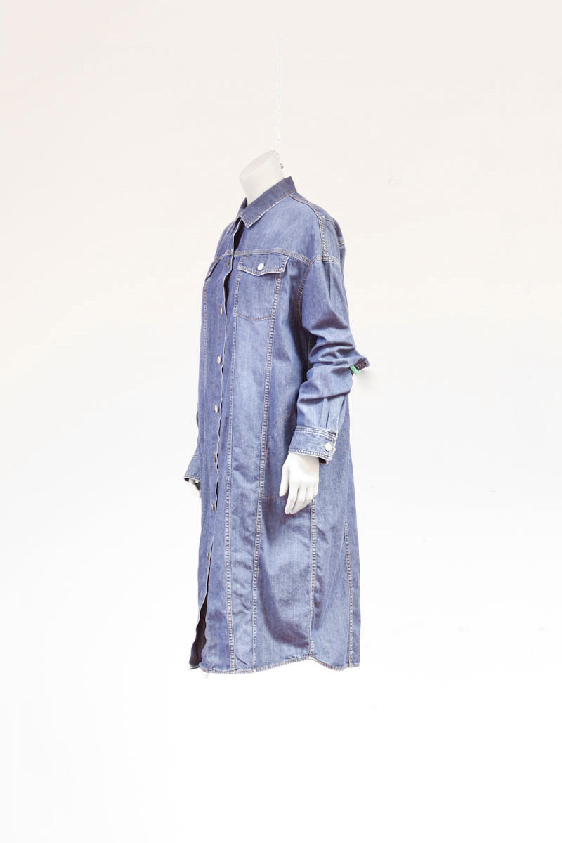 Dries van Noten denim jurk / jas met knopen aan de voorkant