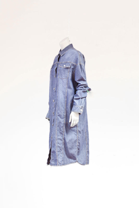 Dries van Noten denim jurk / jas met knopen aan de voorkant
