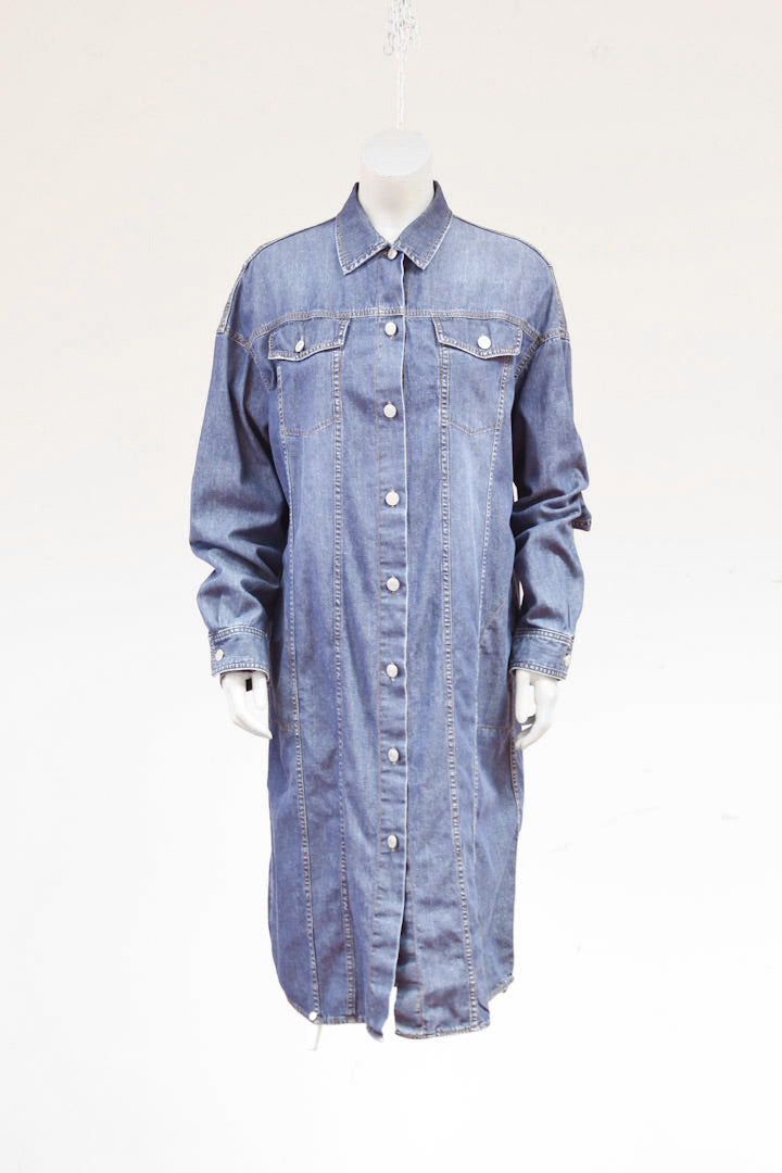 Dries van Noten denim jurk / jas met knopen aan de voorkant