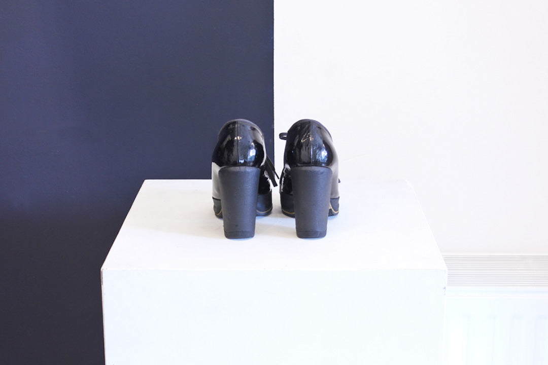 Dries van Noten zwarte sporty lak pump lace ups maat 36