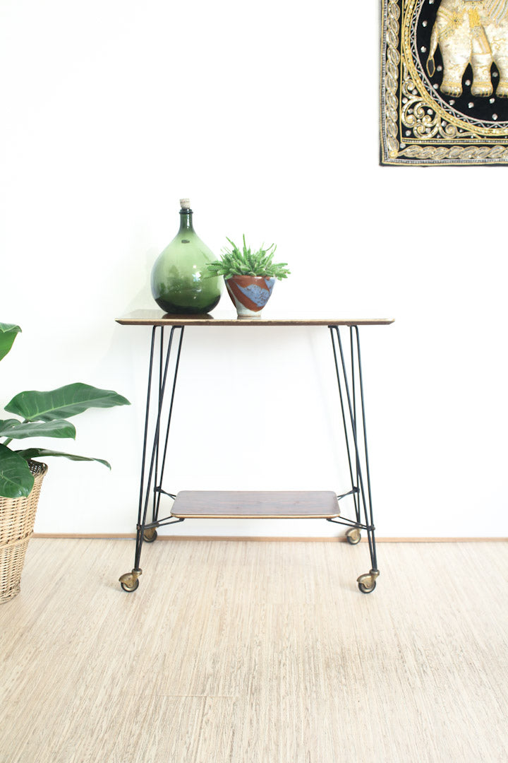 frans vintage serveertafel trolley pallisander