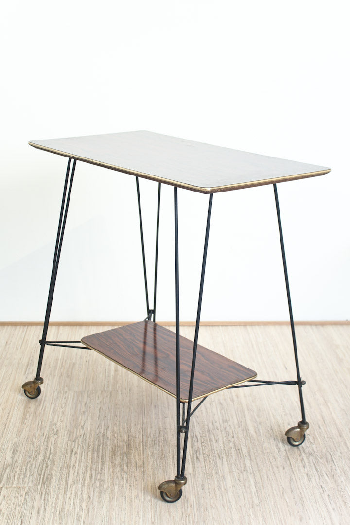 Franse draadstalen vintage trolley