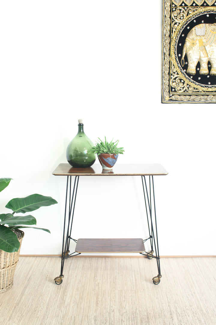 Franse draadstalen vintage trolley
