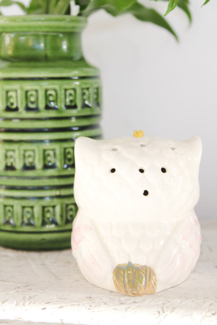 Vintage geur diffuser wit keramiek uiltje