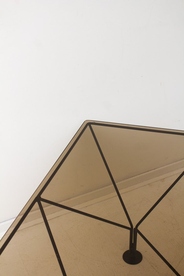 Vintage zwarte geometrische salontafel Paolo Piva-look