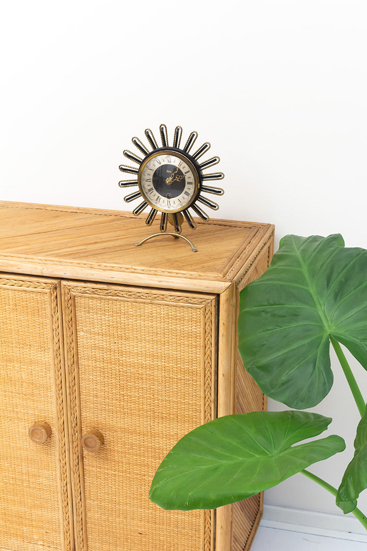 Vintage rotan boho kast met webbing jaren 80