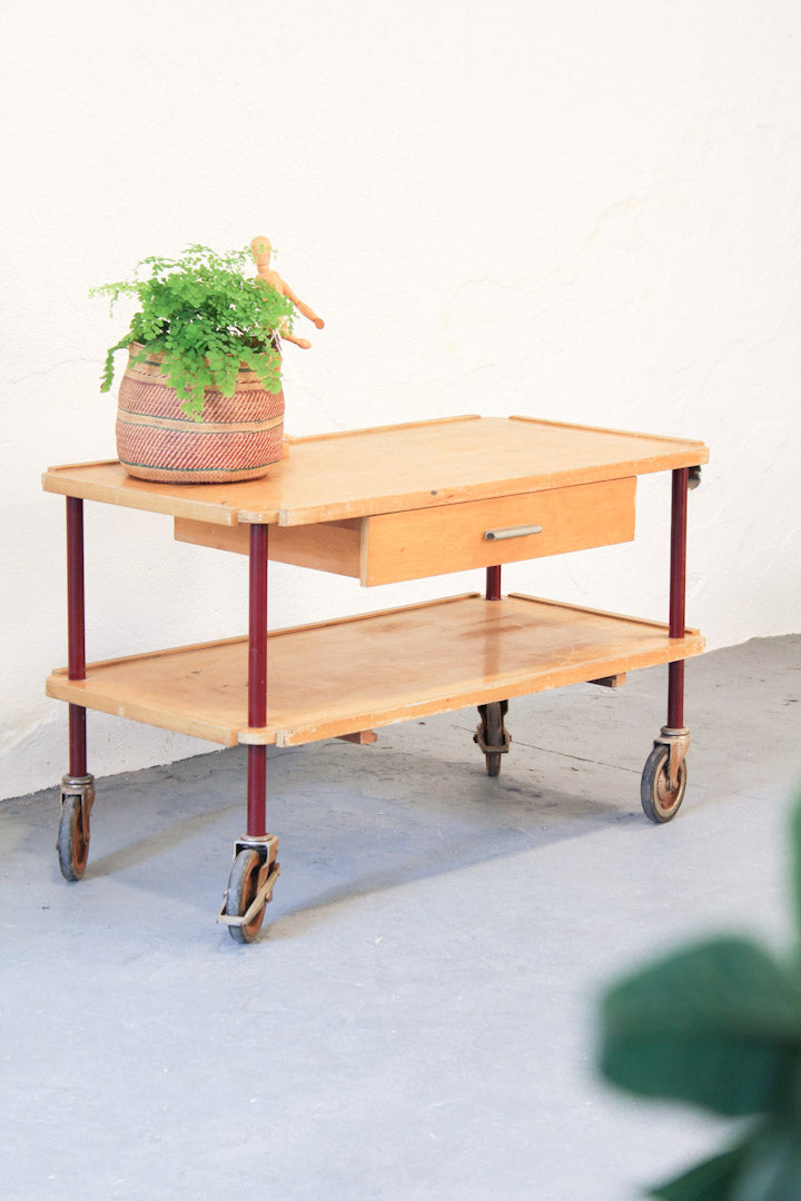 Jaren 40 houten trolley