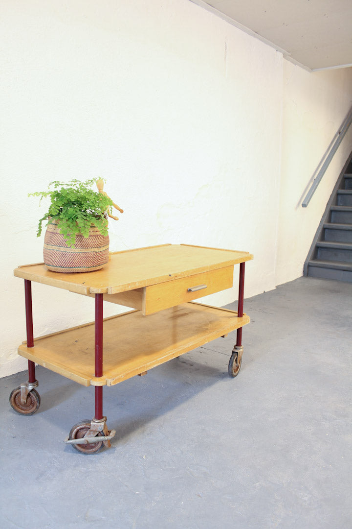 Jaren 40 houten trolley