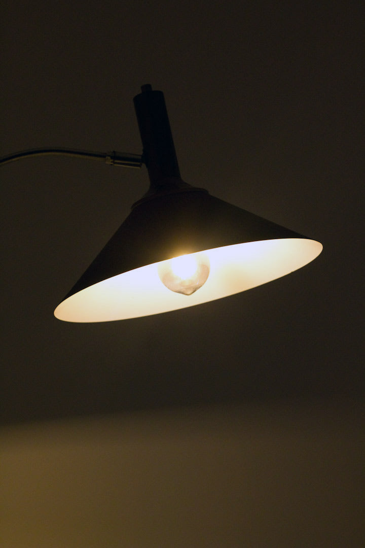Jaren 60 bruine OMI vloerlamp Sölken Leuchten