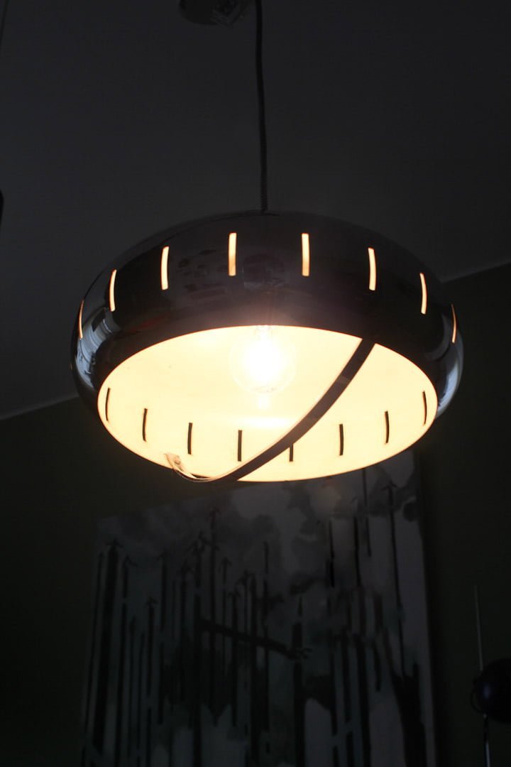 Chrome space age hanglamp
