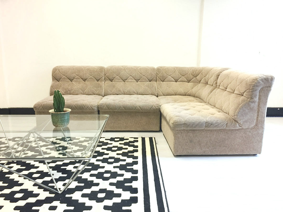 Vintage Laauser Design elementen bank in de stijl van De Sede