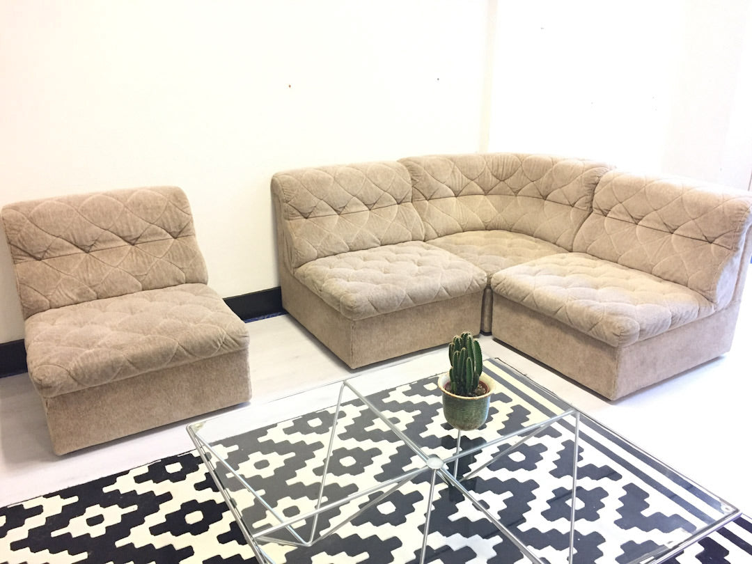 Vintage Laauser Design elementen bank in de stijl van De Sede