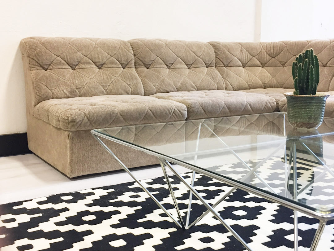 Vintage Laauser Design elementen bank in de stijl van De Sede