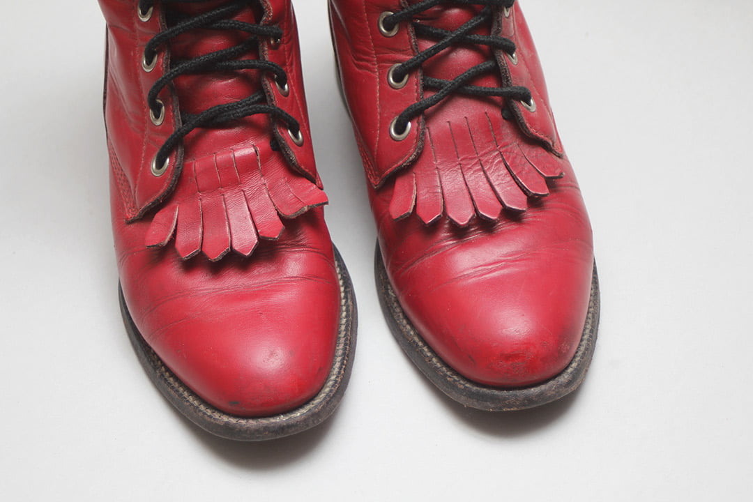 Vintage rode veterlaarzen cowboy maat 37