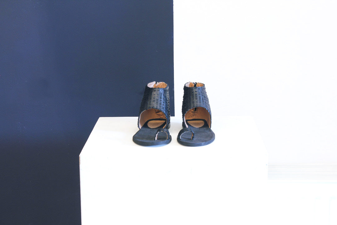MM6 sandalen zwart slangenleer Maison Martin Margiela maat 36