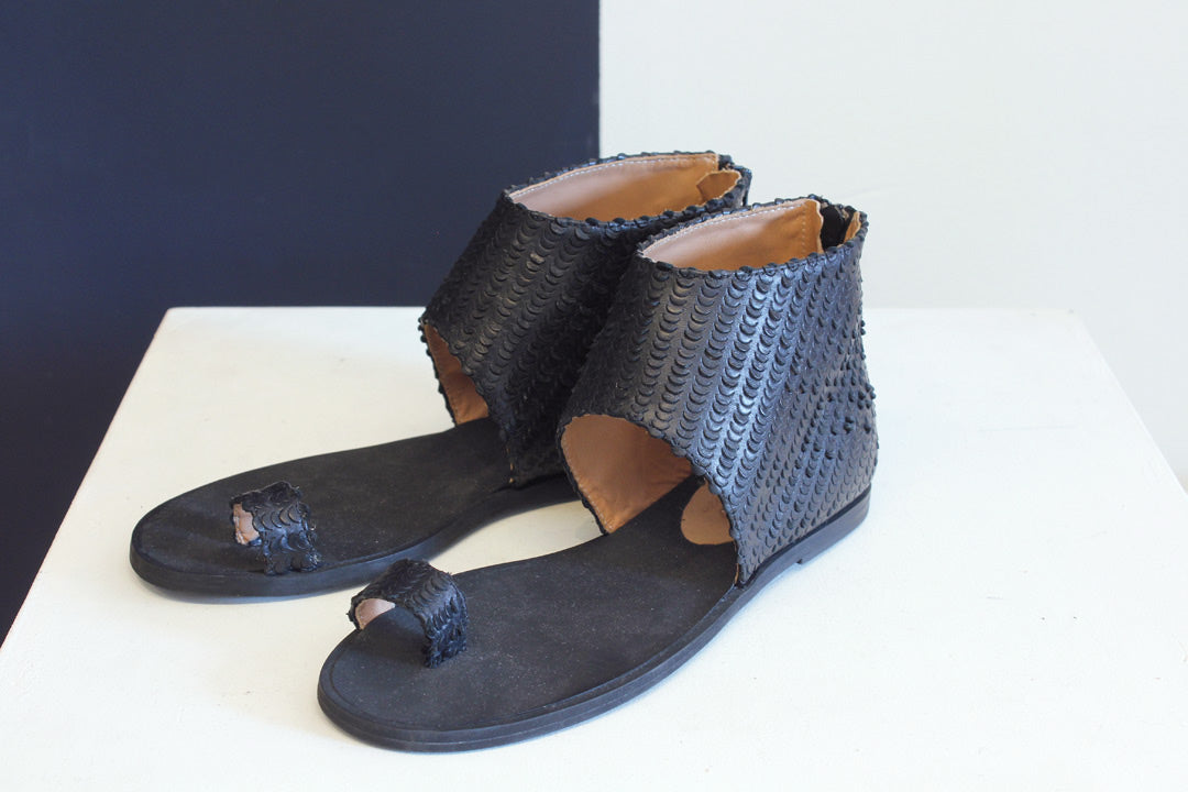 MM6 sandalen zwart slangenleer Maison Martin Margiela maat 36