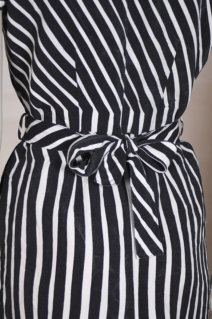 Marimekko jurk zwart wit gestreept