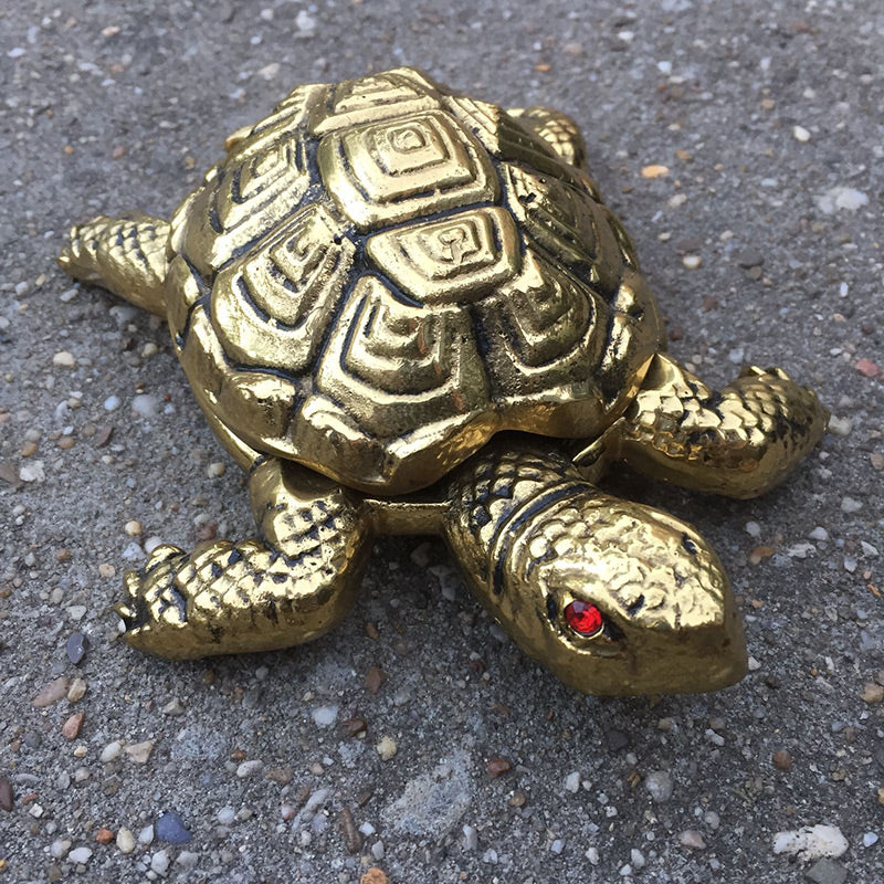 Messing schildpad asbak